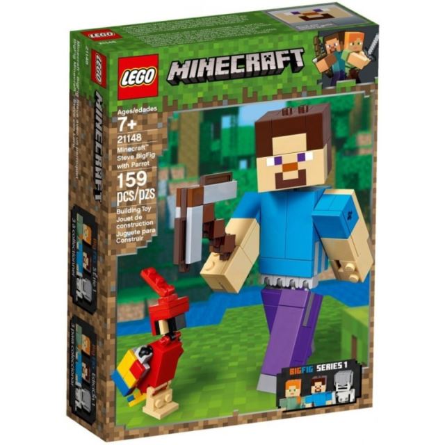 LEGO® Minecraft 21148 Velká figurka: Steve s papouškem