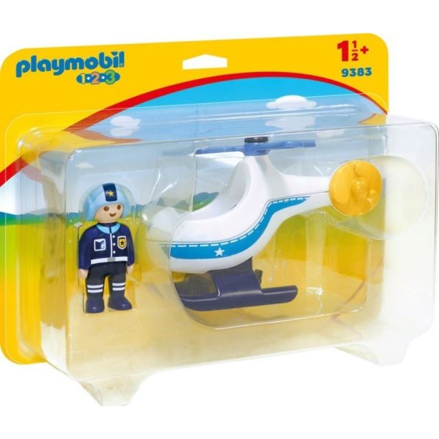Playmobil 9383 Policejní vrtulník s pilotem (1.2.3)