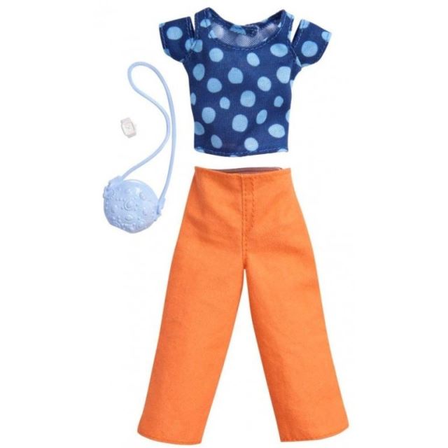 Barbie triko s puntíky a oranžové kalhoty, Mattel FKR98