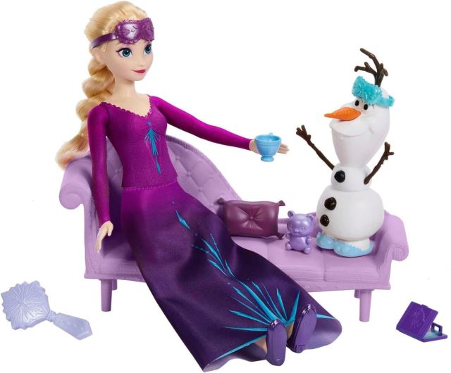 Mattel Disney Frozen Elsa na dobrú noc s figúrkou Olafa, HLX27