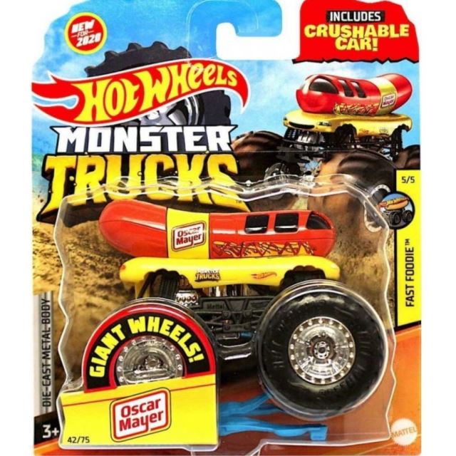 Hot Wheels® Monster Trucks Kaskadérské kousky Oscar Mayer, Mattel GJD82