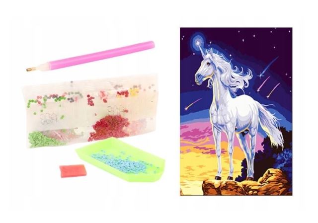 Diamantové malování s doplňky Jednorožec padající hvězdy