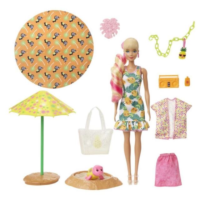 Mattel Barbie COLOR REVEAL Bábika pena plná zábavy ananás, GTN17