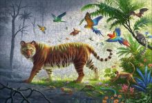 Ravensburger 17514 Drevené puzzle Tiger v džungli 500 dielikov (1)