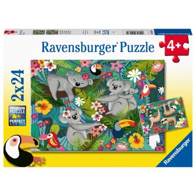 Ravensburger 05179 Puzzle Koaly a leňochody 2 x 24 dielikov