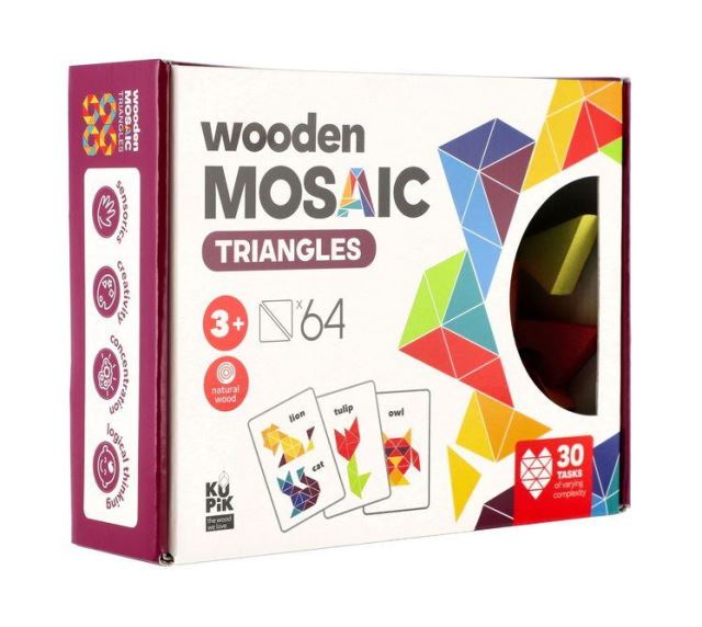 Dřevěná mozaika Triangles tangramy 64 dílků