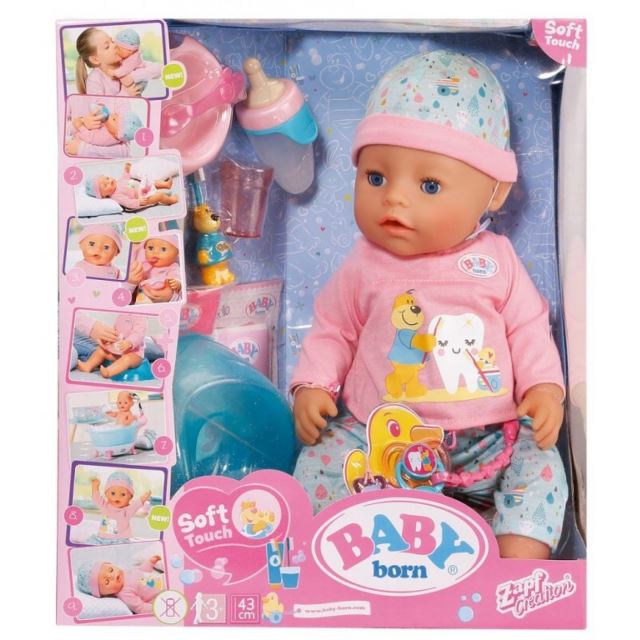 BABY born® Bath Soft Touch Holčička s doplňky na čištění zubů, 43 cm