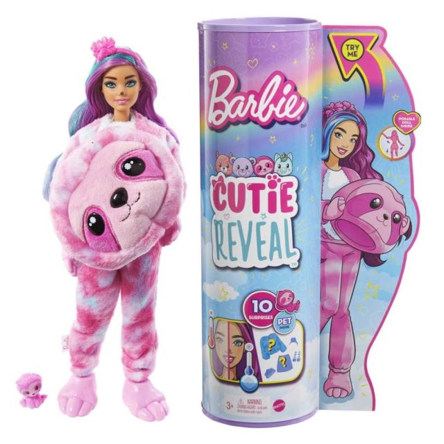 Mattel Barbie Cutie Reveal V kostýme leňochoda, HJL59