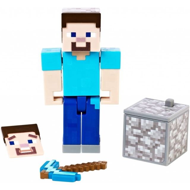 Minecraft akční figurka Steve s krumpáčem 8cm, Mattel GCC13