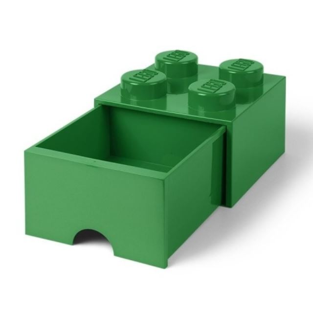 LEGO® Úložný box 250x252x181 se šuplíkem tmavě zelený