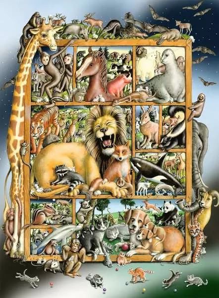 Ravensburger 00862Z Puzzle Zvieracie menažerie 100 dielikov