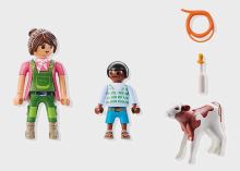Playmobil 71803 DuoPack Farmárka s dieťaťom a teliatkom (2)