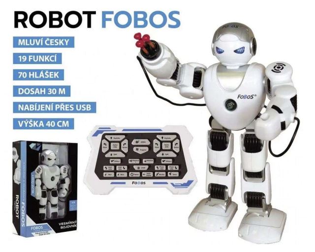 Robot RC FOBOS interaktivní chodící 40 cm česky mluvící