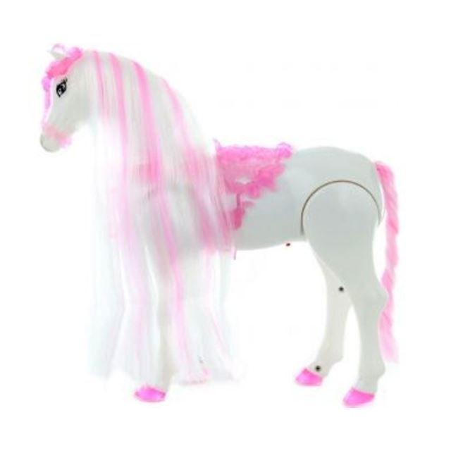Kůň chodící se zvuky růžový