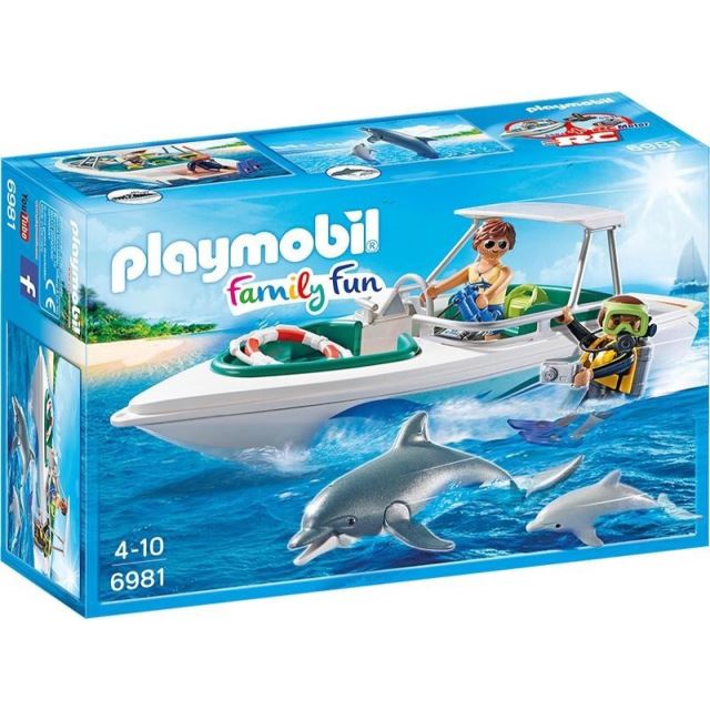 Playmobil 6981 Sportovní člun s potápěčem a delfíny