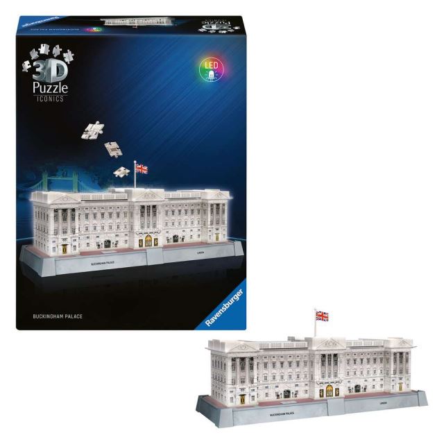 Ravensburger 08031 Puzzle 3D Buckinghamský palác Noční Edice, 216 dílků