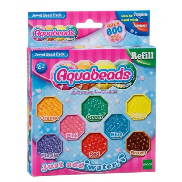 Aquabeads 79178 Refill Jewel pack, 8 barev, 800 korálků