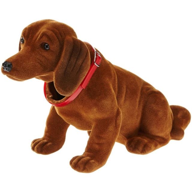 Pes s kývací hlavou světle hnědý 27 cm