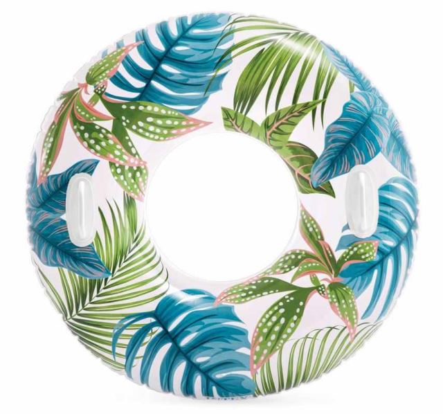 Intex 58263 Nafukovací kruh 97cm modro-zelené listy