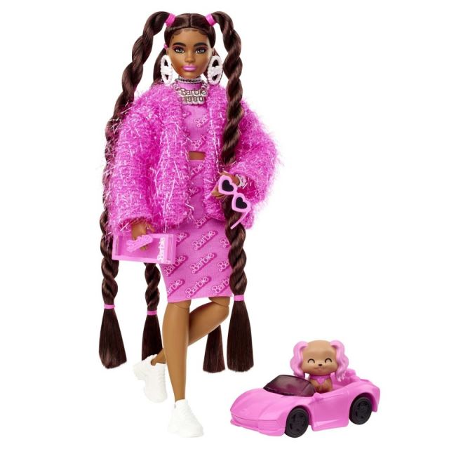 Barbie Extra Stylová brunetka s pejskem, Mattel HHN06