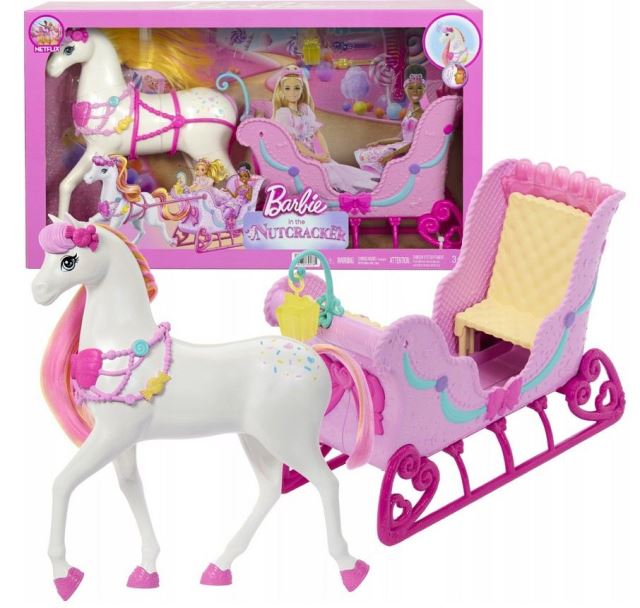 Mattel Barbie® Luskáčik Sánky s koňom, JNH63