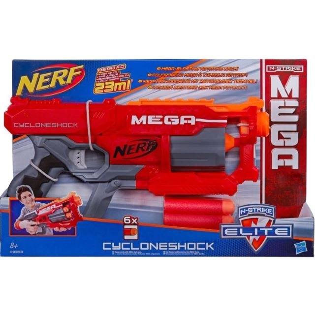 NERF Elite CycloneShock MEGA Pistole s rotačním zásobníkem