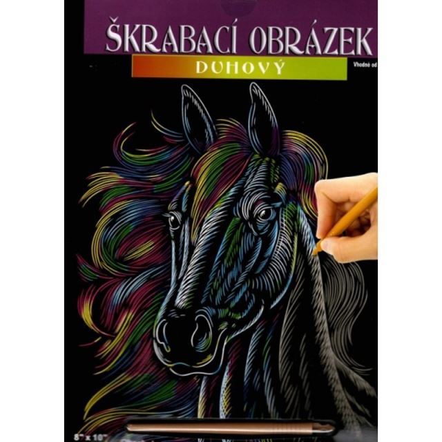 Škrabací obrázok dúhový hlava koňa