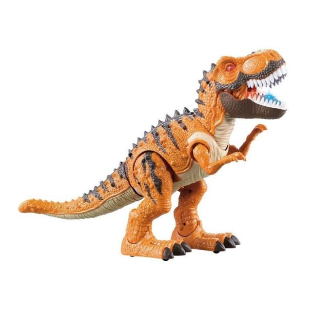 Dinosaurus chodící s efekty 50 cm oranžovo-hnědý