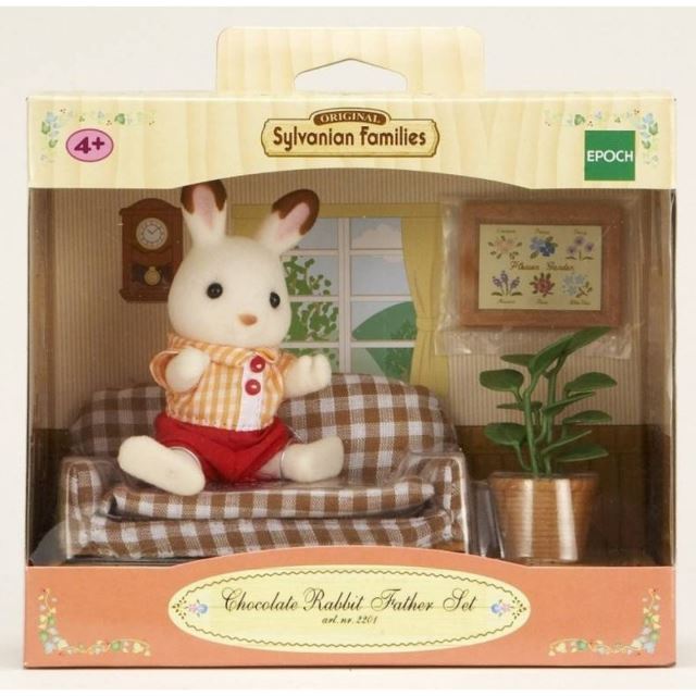 Sylvanian Families 5013 Nábytek čokoládových králíků - taťka na pohovce
