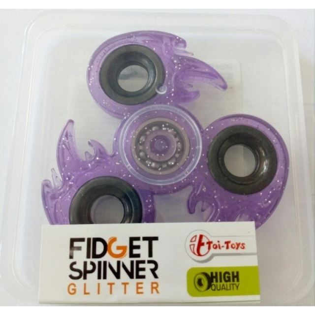 Fidget Spinner kov/plast, FIRE fialový