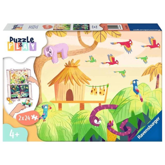 Ravensburger 05593 Puzzle & Play Výprava do džungle 2x24 dílků