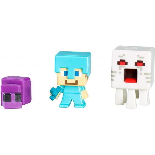 Minecraft 3ks figurky: Steve, Ghast a Endermit, Mattel CKH42