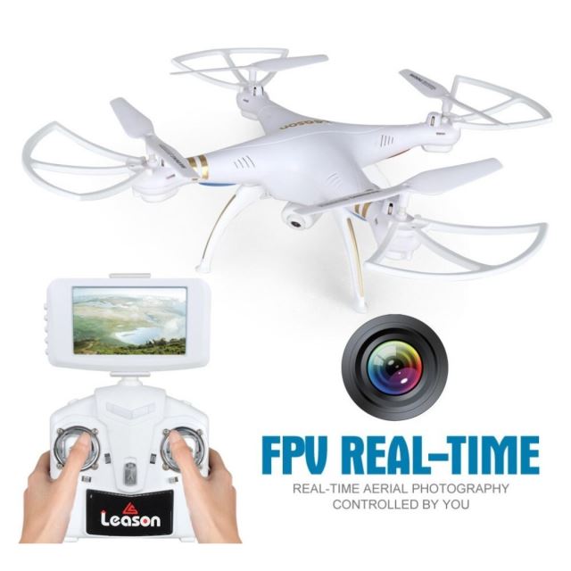 LEASON RC Dron s kamerou 2,4 GHz, FPV, bílý