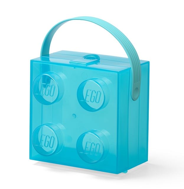 LEGO® Olovrantový box s rukoväťou priesvitná modrá