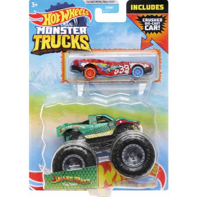 Hot Wheels® Monster Trucks s angličákom Snake Bite, Mattel HDC02