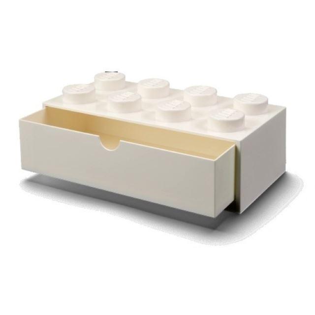 LEGO® Stolní box 8 se zásuvkou bílý