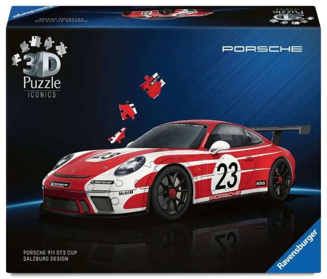 Ravensburger 08038 Puzzle 3D Iconics: Porsche 911 GT3 Cup Salzburg design