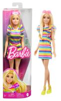 Mattel Barbie Modelka 197 proužkované šaty s volány, HPF73
