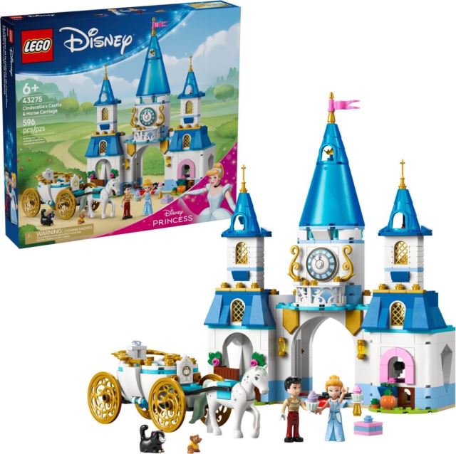 LEGO® Disney™ 43275 Popoluškin zámok a kočiar s koňmi