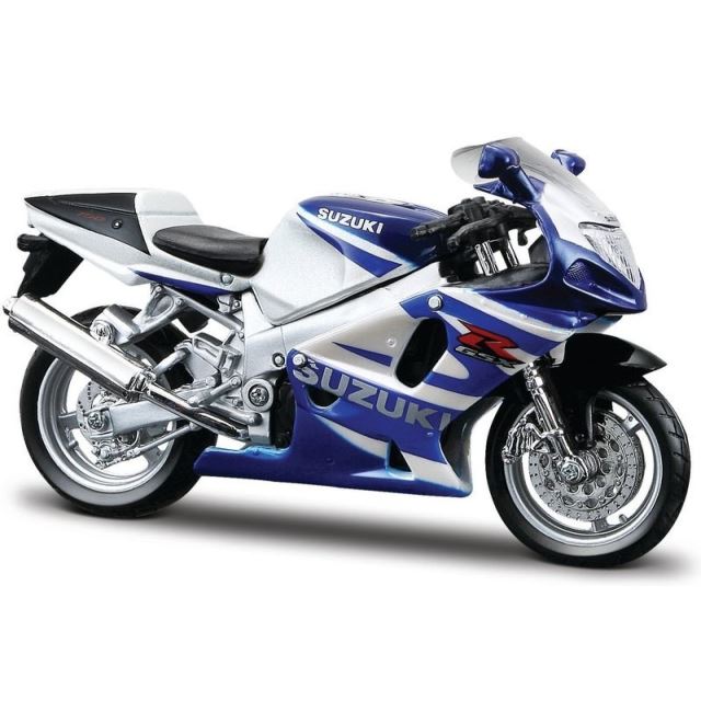 Burago Kovový model motorky Suzuki GSX-R750 1:18 modrobílá