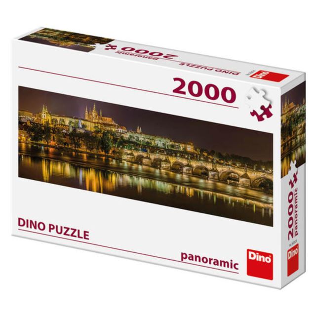 Dino Puzzle Karlův most v noci panoramic 2000 dílků