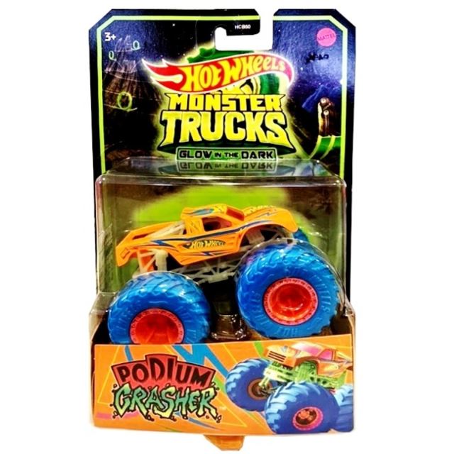 Hot Wheels® Monster Trucks Svítící ve tmě PODIUM CRASHER, Mattel HGD11