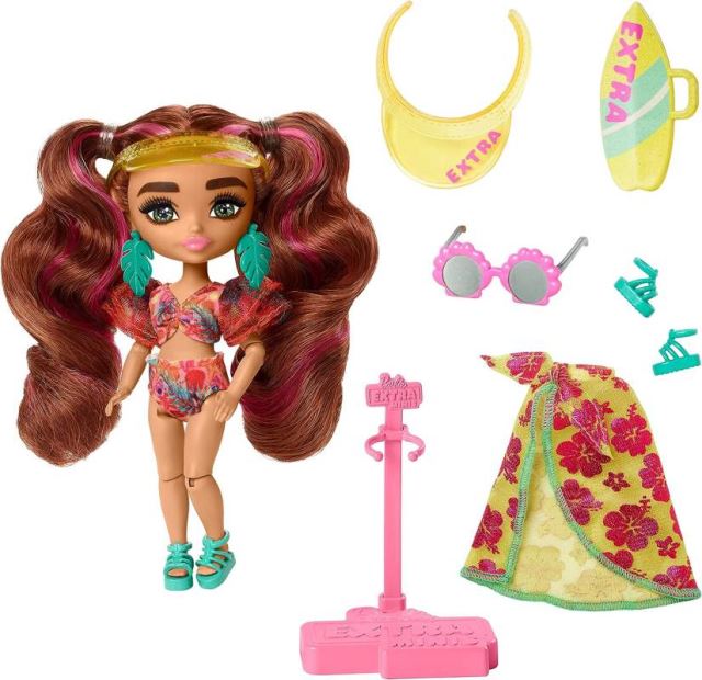 Mattel Barbie® Extra minis™ v plážovém oblečku, HPB18