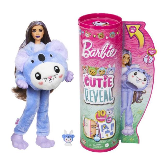 Mattel Barbie® Cutie Reveal™ Barbie Zajac vo fialovom kostýme koaly, HRK26