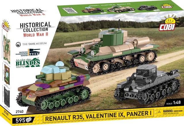 Cobi 2740 Renault R35,Valentine IX, Panzer I