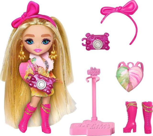 Mattel Barbie® Extra minis™ blondýnka v safari oblečku, HPT56