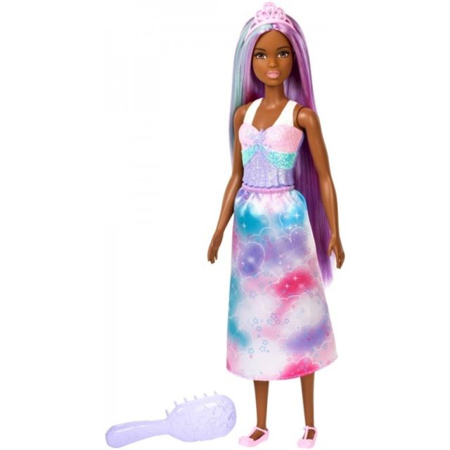 Mattel Barbie Dlouhovláska s hřebenem Fialové vlasy, FXR95