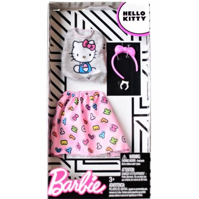 Barbie Šaty Hello Kitty šedorůžové, Mattel FKR68