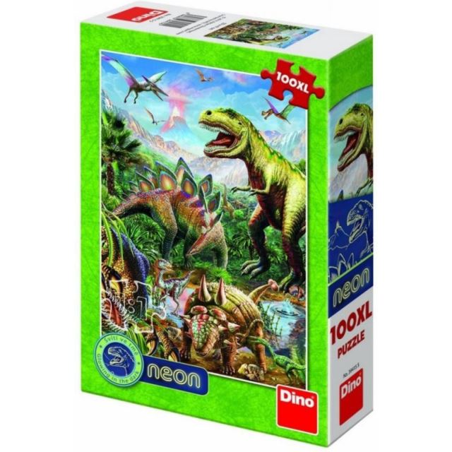 Dino Puzzle Svet dinosaurov 100d XL neón