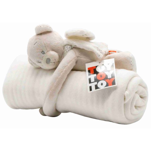 Toy Toy Toy Detská deka s plyšovým medvedíkom